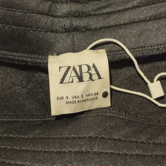 Zara Black Knit High Waisted Wide Leg Pants - Picture 3 of 9